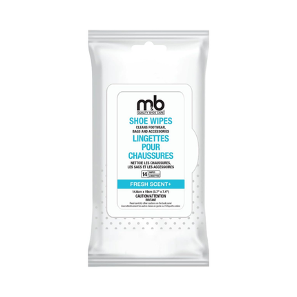 Lingettes pour chaussures M&amp;B - Parfum Frais+ | 14 lingettes