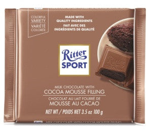 Ritter Sport Milk Chocolate Bar with Cocoa Mousse Filling | 100 g