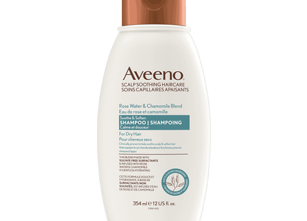 Aveeno - Shampooing mélange à l'eau de rose et à la camomille pour cheveux secs | 354 ml