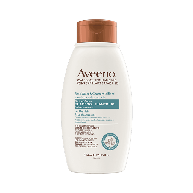 Aveeno - Shampooing mélange à l'eau de rose et à la camomille pour cheveux secs | 354 ml