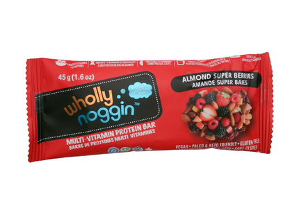 Wholly Noggin - Multi-Vitamin Protein Bar, Almond Super Berries | 45 g