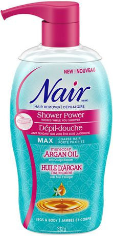 Nair Hair Remover Shower Power Cream à l'huile d'argan marocaine et à la fleur d'oranger - Jambes et corps | 312g