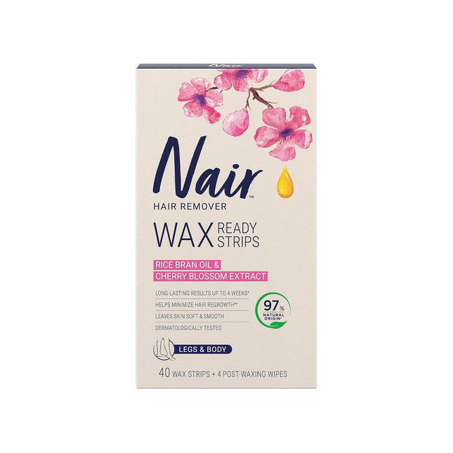 Nair - Hair Remover Wax Ready-Strips, Legs & Body | 40 Wax Strips