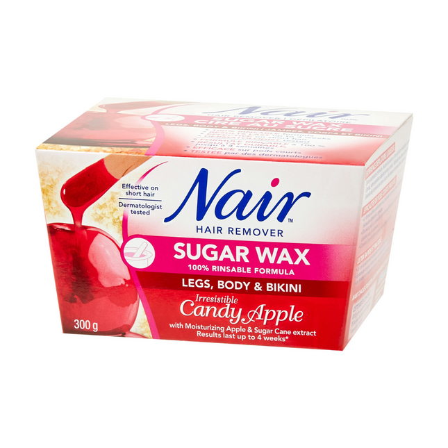 Nair - Hair Remover Sugar Wax with Moisturizing Apple & Sugar Cane Extract - Legs, Body & Bikini | 300g