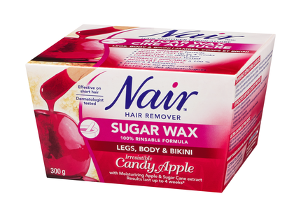 Nair - Cire dépilatoire au sucre pour les jambes, le corps et le maillot - Pomme d'amour | 300 g