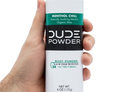 Dude - Poudre pour le corps - Menthol Chill avec vitamine E, aloès et menthol | 120g