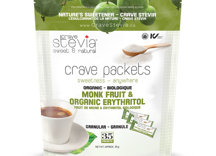 Crave Stevia - Crave Packets Monk Fruit & Organic Erythritol | 35 Packets