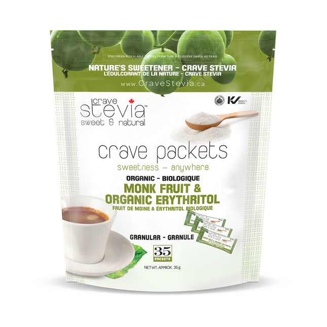 Crave Stevia - Crave Packets Monk Fruit & Organic Erythritol | 35 Packets