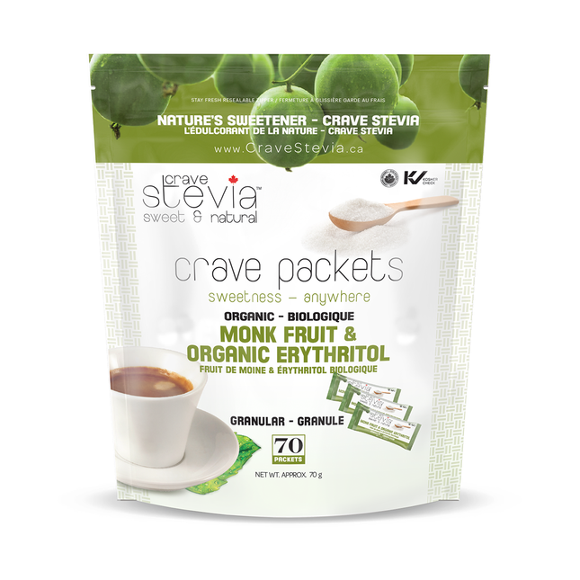 Crave Stevia - Crave Packets Monk Fruit & Organic Erythritol | 70 Packets