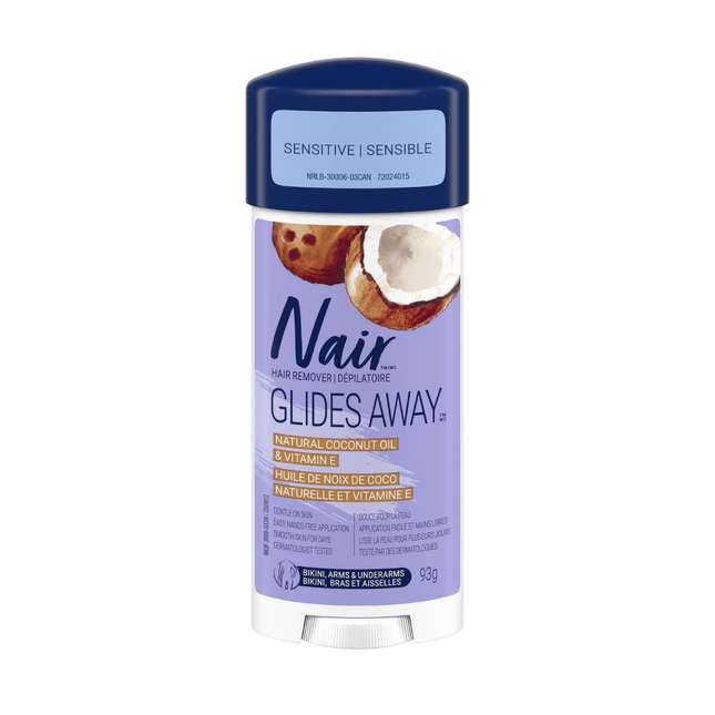 Nair - Épilateur Glides Away Sensitive Formula - Huile de noix de coco + vitamine E | 93g