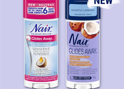 Nair - Glides Away Sensitive Formula Hair Remover - Coconut Oil + Vitamin E | 93 g