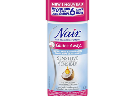 Nair - Glides Away Sensitive Formula Hair Remover - Coconut Oil + Vitamin E | 93 g