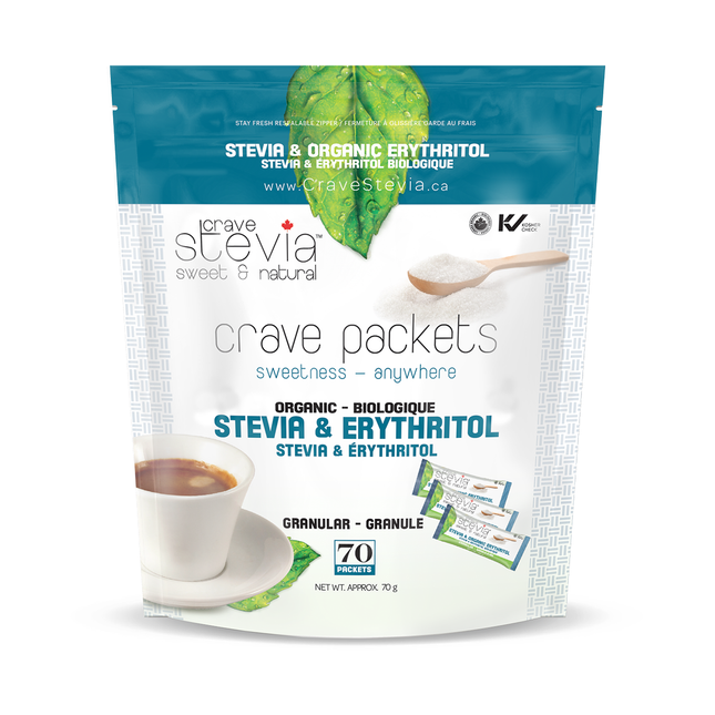 Crave Stevia - Stevia & Erythritol | 70 Packets