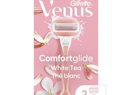 Gillette - Venus Comfort Glide White Tea Razor | 2 Cartridges + 1 Razor
