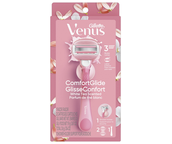 Gillette - Venus Comfort Glide White Tea Razor | 2 Cartridges + 1 Razo ...