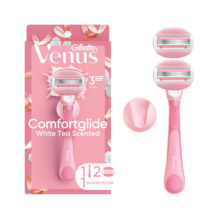 Gillette - Venus Comfort Glide White Tea Razor | 2 Cartridges + 1 Razor