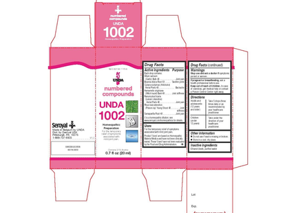 UNDA - Homeopathic Preparation #1002 | 20 mL