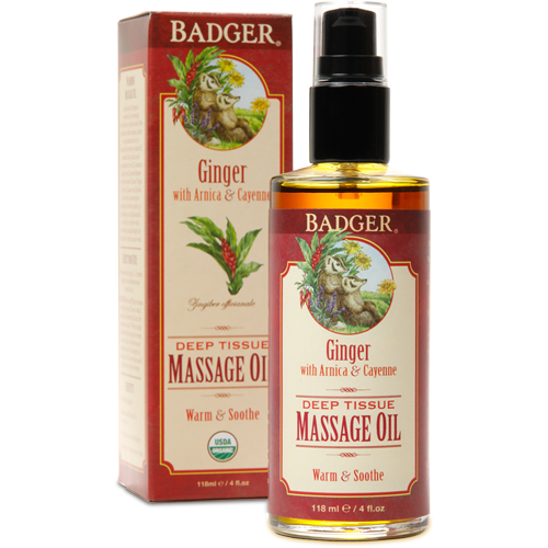 Badger - Ginger With Arnica & Cayenne - Deep Tissue Massage Oil | 118ml
