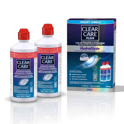 Clear Care - Cleaning & Disinfecting Solution with HydraGlyde | 2 x 360 mL