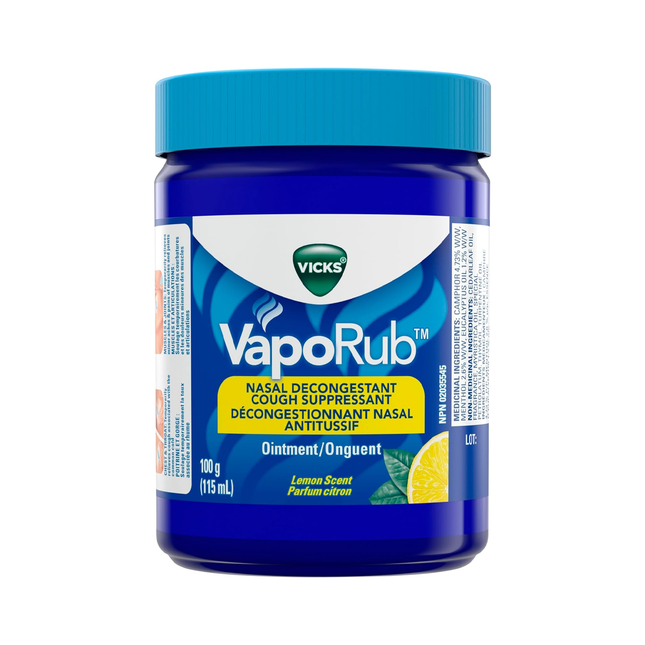 Vicks - VapoRub Nasal Decongestant / Cough Suppressant Ointment, Lemon Scent | 100 g