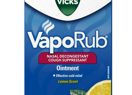 Vicks VapoRub Pommade décongestionnante nasale/antitussif - Parfum citron | 100g 