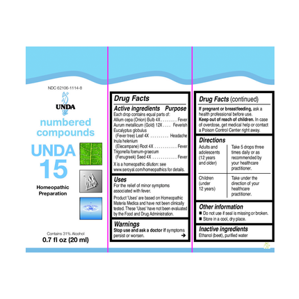 UNDA - Homeopathic Preparation #15 | 20 mL