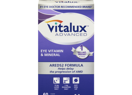 Vitalux Advanced - Eye Vitamin & Mineral - AREDS2 Formula | 60 Coated Caplets