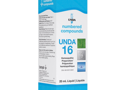 UNDA - Homeopathic Preparation #16 | 20 mL