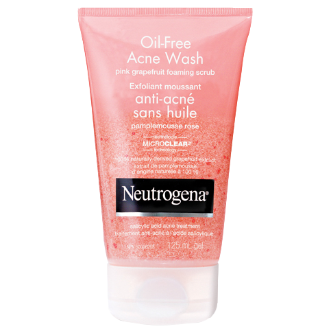 Neutrogena Nettoyant contre l'acné sans huile Gommage moussant au pamplemousse rose | 125 ml