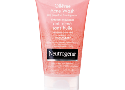 Neutrogena Nettoyant contre l'acné sans huile Gommage moussant au pamplemousse rose | 125 ml