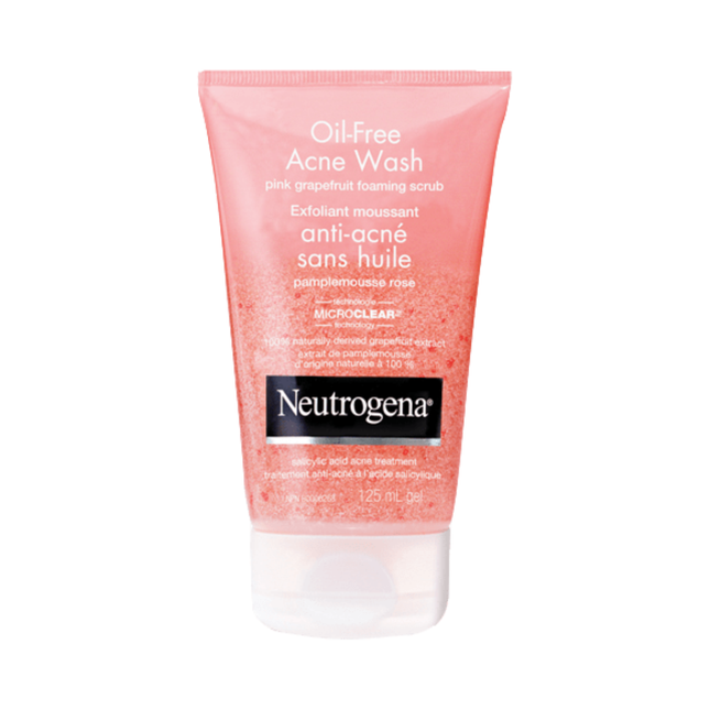 Neutrogena Nettoyant contre l'acné sans huile Gommage moussant au pamplemousse rose | 125 ml