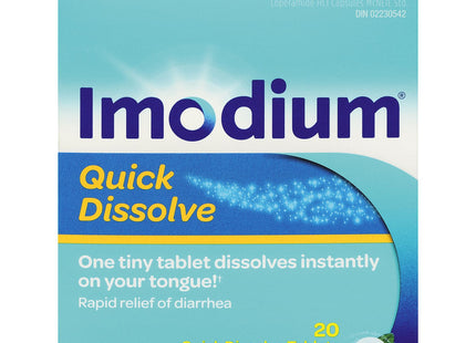 Imodium - Quick Dissolve Tablets for Relief of Diarrhea 2 mg - Adults | 20 Tablets