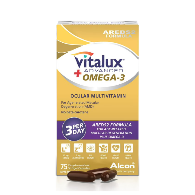 Vitalux Advanced+ Omega-3 Ocular Multivitamin | 75 Softgels