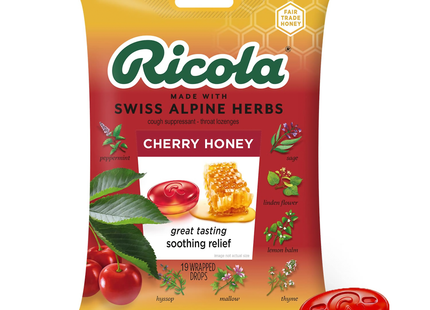 Ricola Antitussif/ Pastilles pour la gorge - Miel de cerise | 19 pastilles