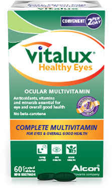 VItalux Healthy Eyes Ocular Multivitamin | 60 Coated Tablets – White ...