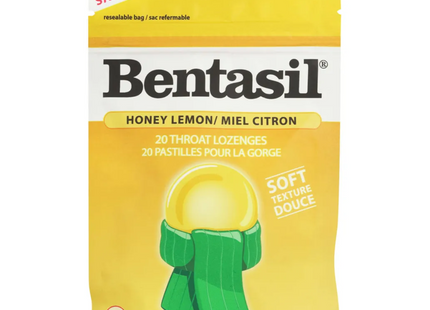 Bentasil - Pastilles pour la gorge au miel et au citron | 20 unités