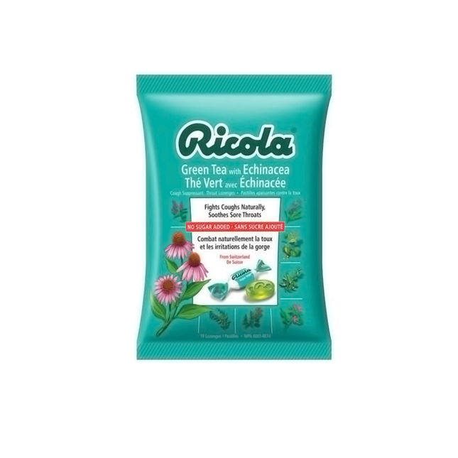 Ricola - Cough Suppressant Throat Lozenges - Green Tea & Echinacea | 19 Lozenges