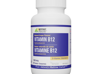 WestCoast Naturals - Vitamin B12 1000 mcg | 90 Tablets