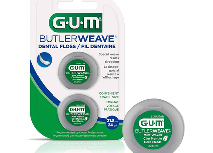 GUM - Butlerweave Dental Floss | 2 Floss Containers