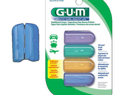 GUM - Travel Toothbrush Covers | 4 Count