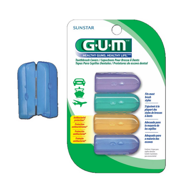 GUM - Travel Toothbrush Covers | 4 Count