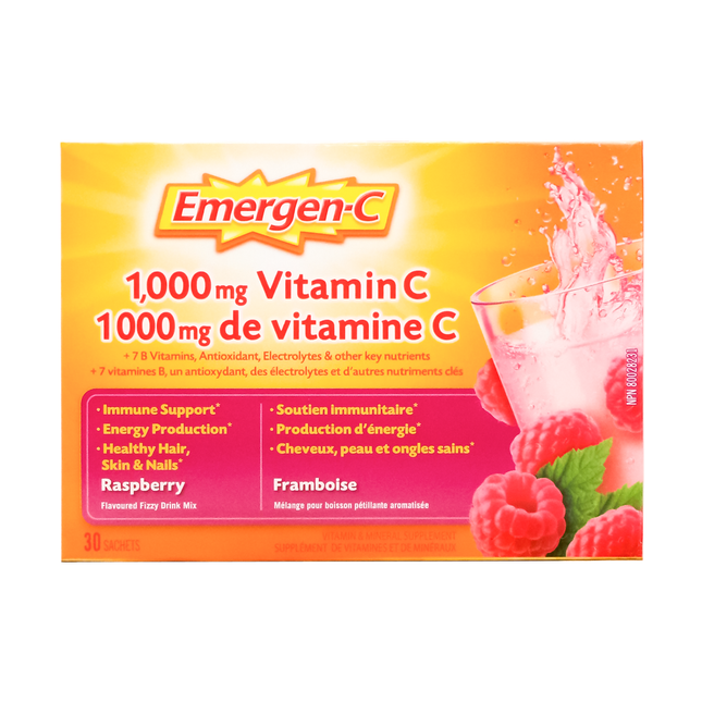 Emergen-C - Vitamin C Raspberry Flavoured Fizzy Drink Mix | 30 Sachets