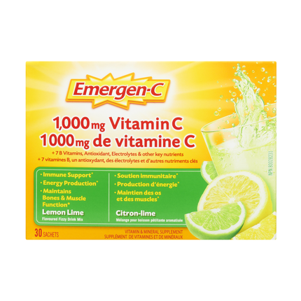 Emergen-C - Vitamin C Lemon Lime Flavoured Fizzy Drink Mix | 30 Sachets
