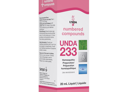 UNDA - Homeopathic Preparation #233 | 20 mL
