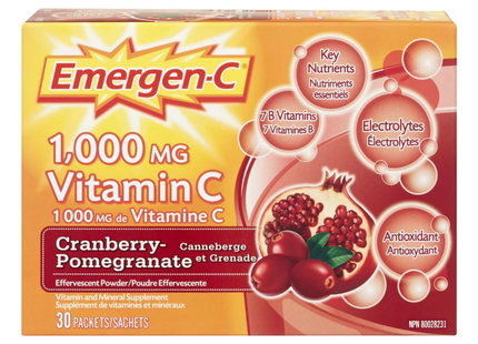 Emergen-C - Vitamin C Cranberry Pomegranate | 30 Sachets
