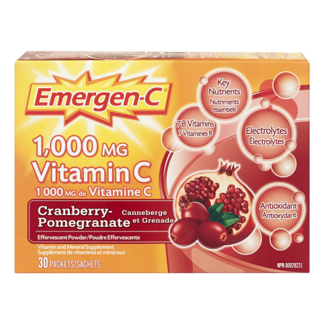 Emergen-C - Vitamin C Cranberry Pomegranate | 30 Sachets