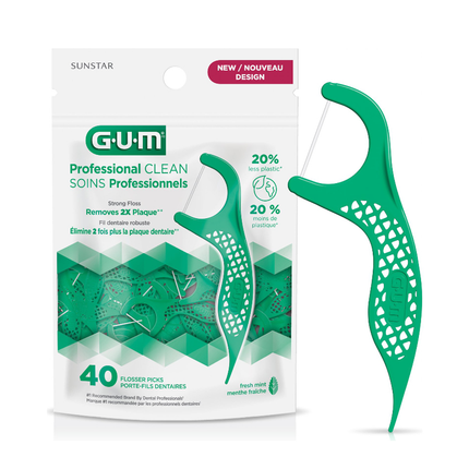 GUM - Médiators Flosser, Menthe Fraîche | 40 choix de soie dentaire