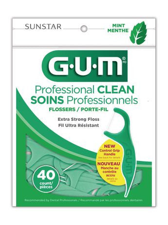 GUM - Fil dentaire professionnel propre - Menthe fraîche | 40 unités