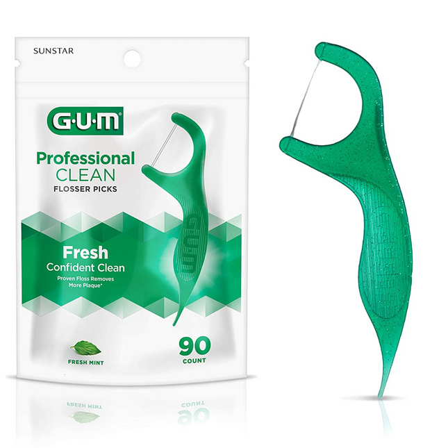 GUM - Fil dentaire professionnel propre - Menthe | 90 chefs d'accusation