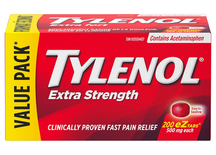 Tylenol - Extra Strength Acetaminophen Tablets - Value Pack | 500 mg X 200 eZ Tabs